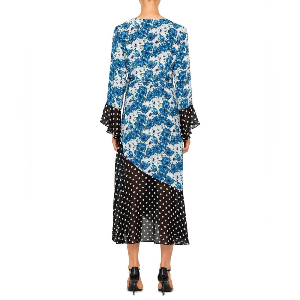 RIXO LONDON BONNIE CONTRAST FLORAL/SPOT wrap MAXI DRESS small - Picture 3 of 14